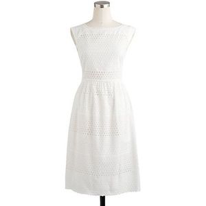 J.Crew White Lucille Dress in Scalloped Eyelet